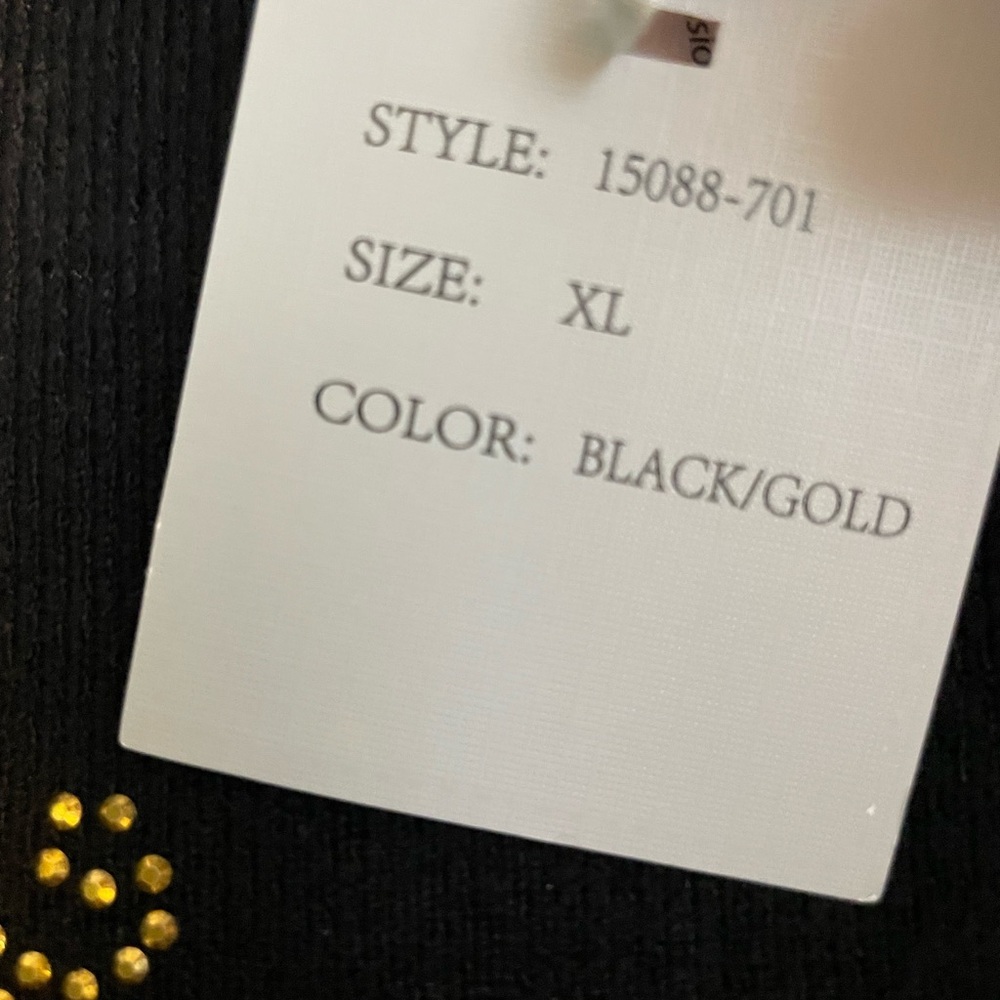 LIV Milano Black Sweater with Gold Leopard Design - Picture 8 of 10